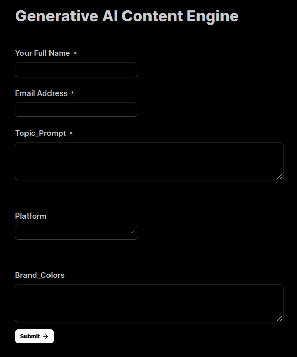 generative AI content engine tally form generative AI content engine tally form
