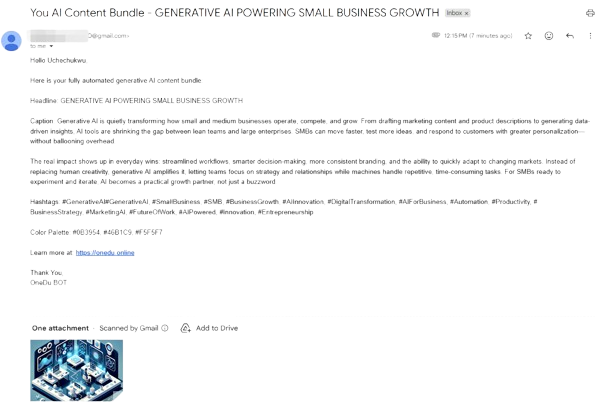 screenshot_of_content_pack_send_via_gmail Gmail email template displaying image, caption, hashtags, and color palette